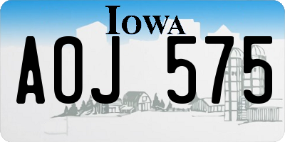 IA license plate AOJ575