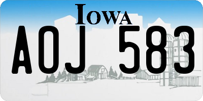 IA license plate AOJ583