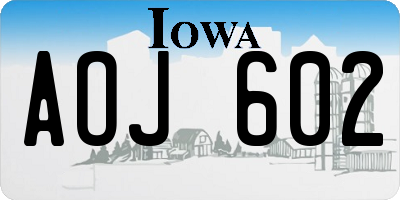 IA license plate AOJ602