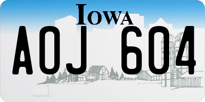 IA license plate AOJ604
