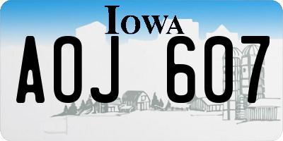 IA license plate AOJ607