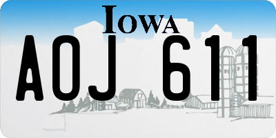 IA license plate AOJ611