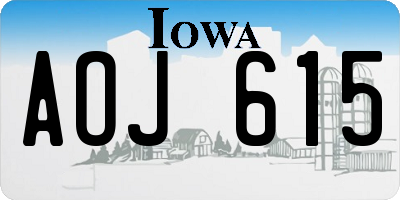 IA license plate AOJ615