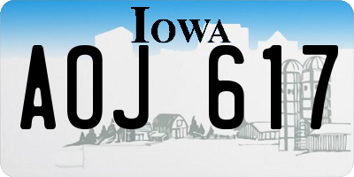 IA license plate AOJ617