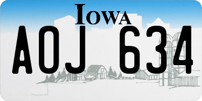 IA license plate AOJ634