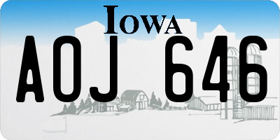 IA license plate AOJ646