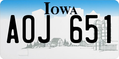 IA license plate AOJ651