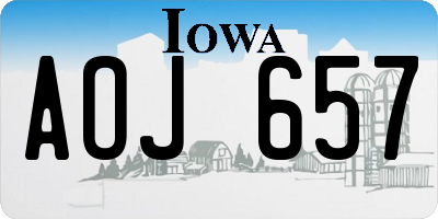 IA license plate AOJ657