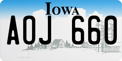 IA license plate AOJ660