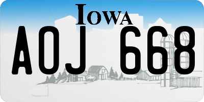 IA license plate AOJ668