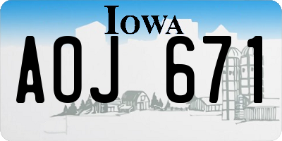 IA license plate AOJ671