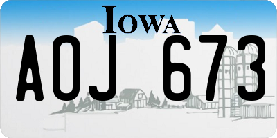 IA license plate AOJ673