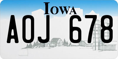 IA license plate AOJ678