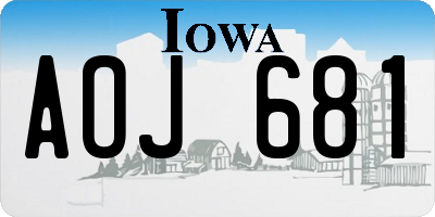 IA license plate AOJ681