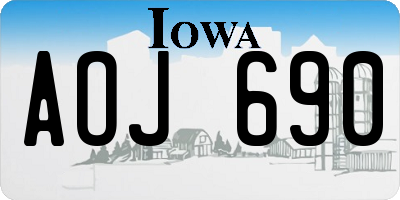 IA license plate AOJ690