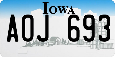 IA license plate AOJ693