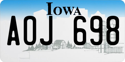IA license plate AOJ698