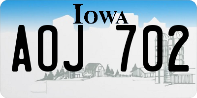 IA license plate AOJ702