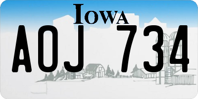 IA license plate AOJ734