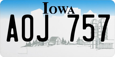 IA license plate AOJ757