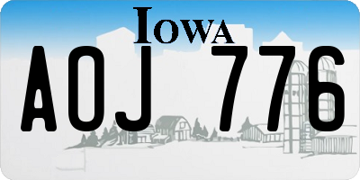 IA license plate AOJ776