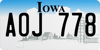 IA license plate AOJ778