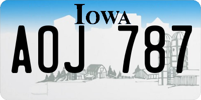 IA license plate AOJ787