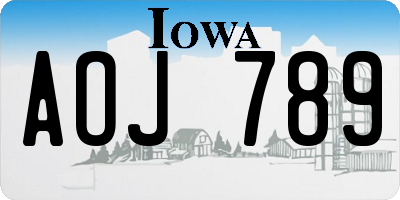 IA license plate AOJ789