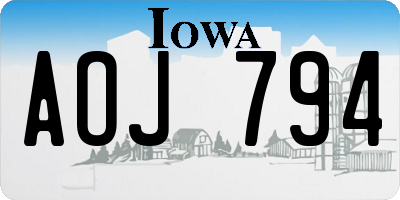 IA license plate AOJ794