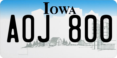 IA license plate AOJ800