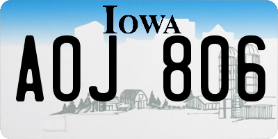 IA license plate AOJ806