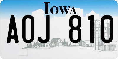 IA license plate AOJ810
