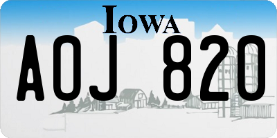 IA license plate AOJ820