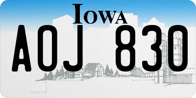 IA license plate AOJ830