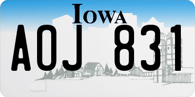 IA license plate AOJ831