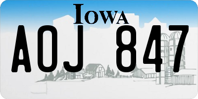 IA license plate AOJ847