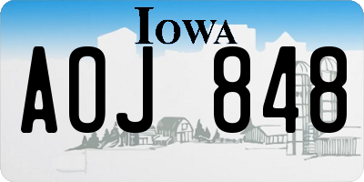 IA license plate AOJ848