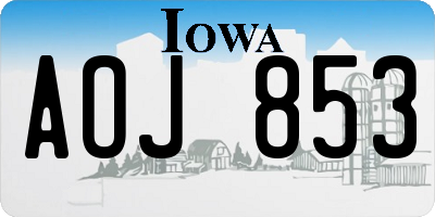 IA license plate AOJ853