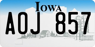 IA license plate AOJ857