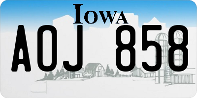 IA license plate AOJ858