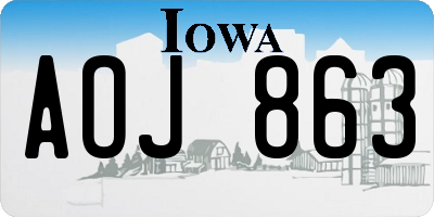 IA license plate AOJ863