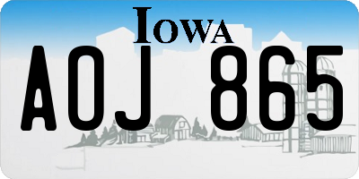 IA license plate AOJ865