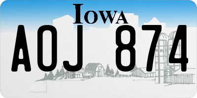 IA license plate AOJ874