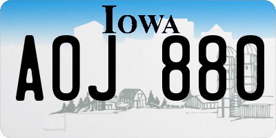 IA license plate AOJ880