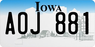 IA license plate AOJ881