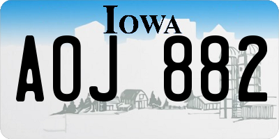 IA license plate AOJ882