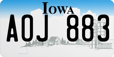 IA license plate AOJ883