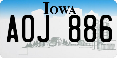 IA license plate AOJ886
