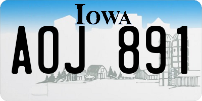 IA license plate AOJ891