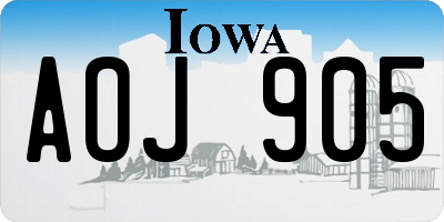 IA license plate AOJ905